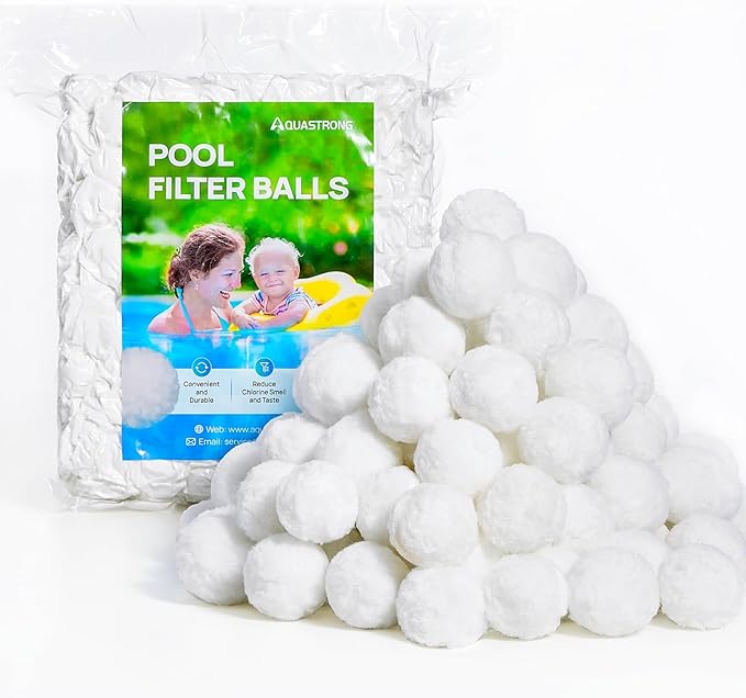 AQUASTRONG Pool Filter Balls for Sand Filters, 4.6 lbs Reusable Pool Sand Filter Balls (Replaces 150 lbs Pool Filter Sand), Efficient Water Filtration Pool Filter Balls for Swimming Pools