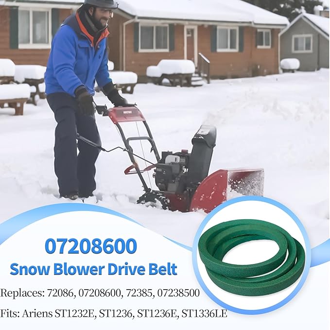 2 Pack 07208600 Snow Thrower Auger Belt for Ariens 7208600 72086 924082 72385 07238500 Snowblower ST524 ST724 ST824(1/2" X 40")