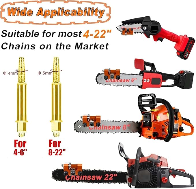 Chainsaw Sharpener Jig, Upgraded Chain Saw Sharpener Tool, Hand Crank Chainsaw Sharpening Kit with 10 High Hardness Bits, Gloves, Bag and Brush, Portable Chainsaw Blade Sharpener for 6"-22" Chain Saws