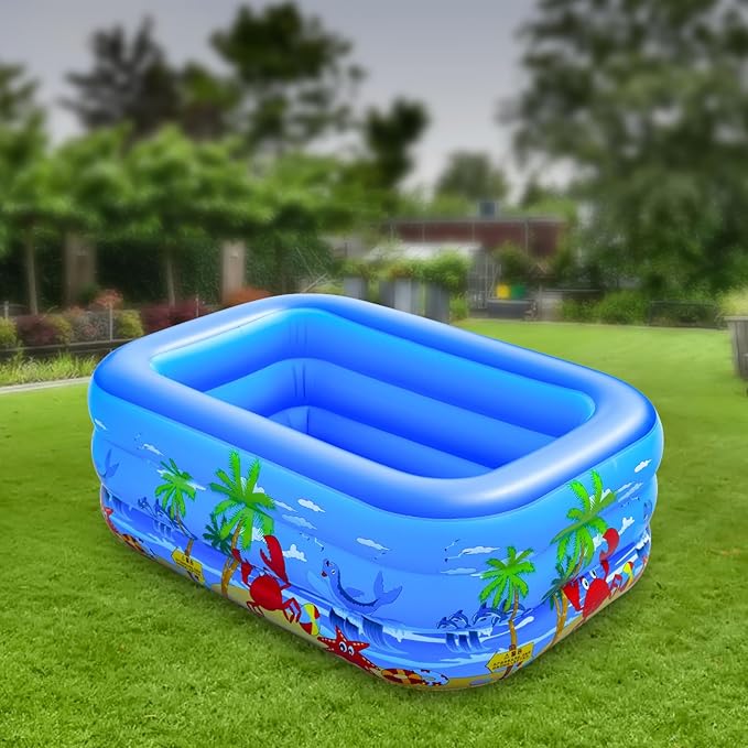 Baiao Inflatable Swimming Pool for Adults, Blow Up Pool for Backyard, Garden, Indoor, or Summer Play Water Happy Family Time