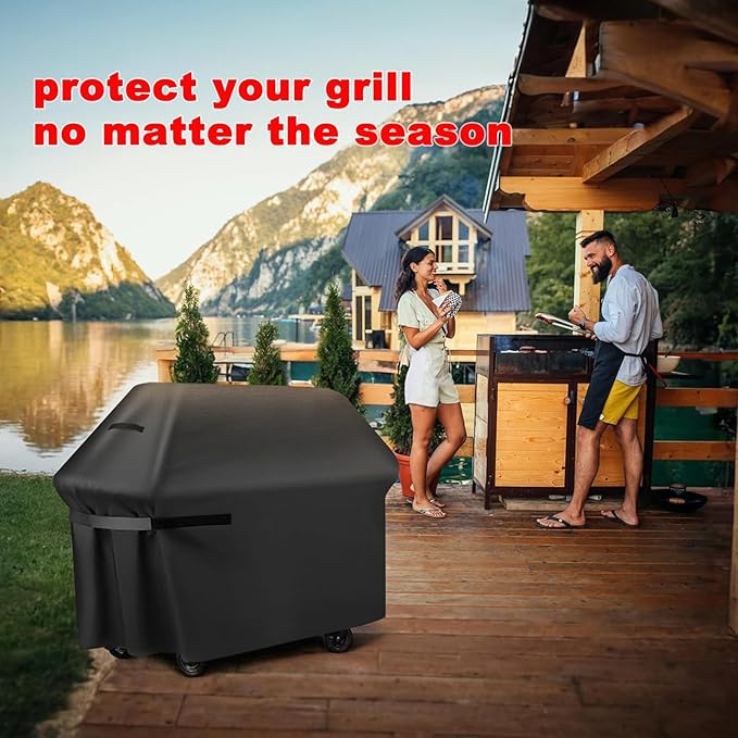 BBQ Grill Cover, 75-Inch Heavy Duty Waterproof UV Resistant Tear Resistant BBQ Gas Grill Cover for Nexgrill Brinkmann Weber Char-Broil and More
