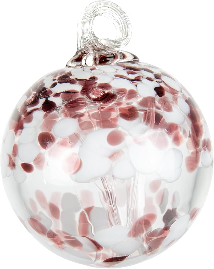 Dale Tiffany AC24027-D4 Rainbow Tree of Life Hand Blown Art Glass Ornament Witch Globe Gazing Ball, 4" Diameter with Hanging Stand, Enchanted