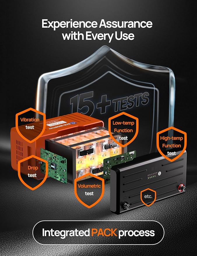 ECO-WORTHY 12V 300AH LiFePO4 Lithium Battery Bluetooth with SOC LEDs, Low Temp Protection, 3840WH, 200A BMS Up to 15000 Deep Cycle for Off-Grid, RV, Solar Power System, HomeBackup