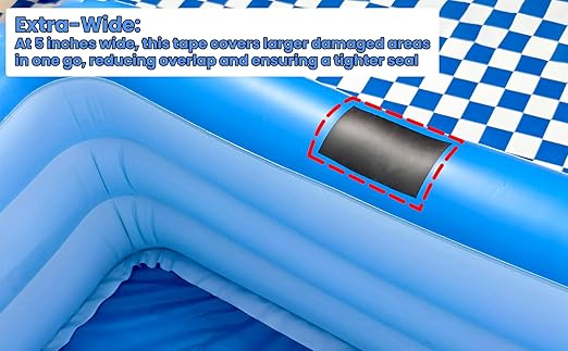 Heavy Duty Black Repair Tape for Tent, Leather, Tarp, Canopy, Awning and Boat Cover, Waterproof Inflatable Repair Patch Kit for Bounce House, Pool, Duct, Outdoor, 5 Inch x 5FT