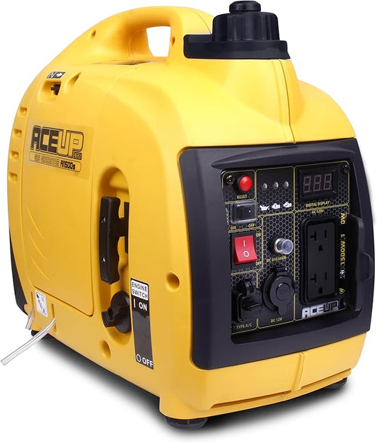 Aceup Energy 1500 Watt Portable Inverter Generator, Gas Powered Generator Ultra- Quiet for Home, EPA Compliant