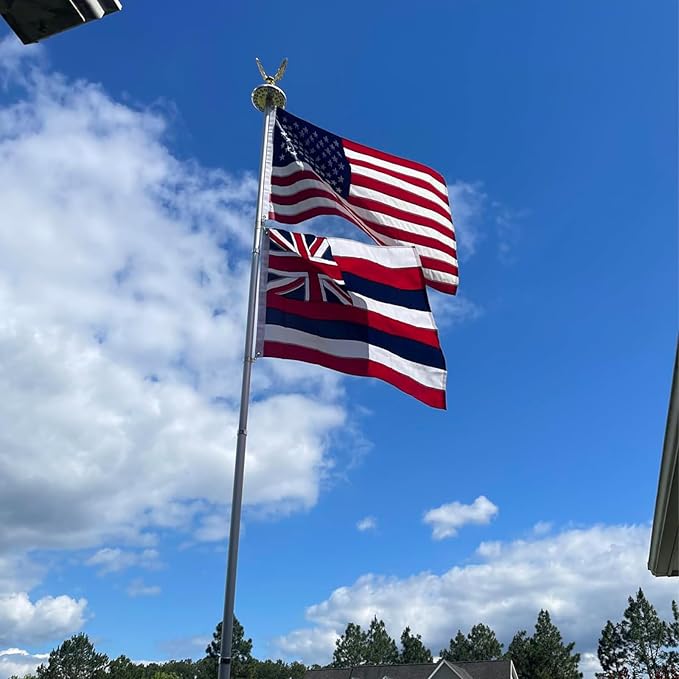 AMZFLAG Hawaii State Flag 3X5 ft, Double Sided HI Hawaii Flags 3 Ply Polyester with 2 Brass Grommets, Heavy Duty State of Hawaii Flag Thick Material