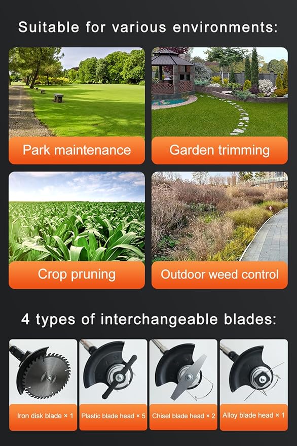 Cordless Weed Wacker with 2 Batteries, Lightweight Electric Grass Trimmer, Adjustable Weed Eater,Weed Erimmer Green