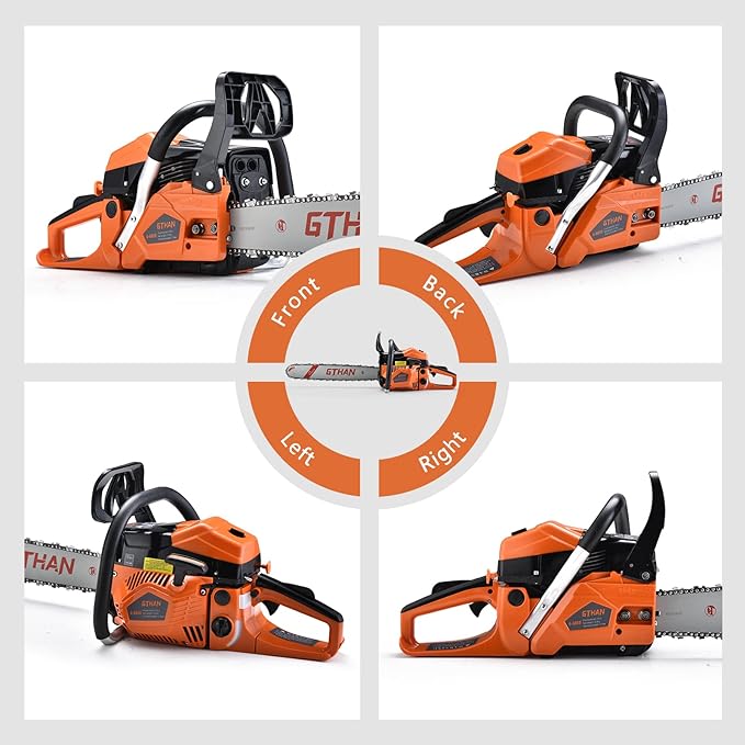 Gas Powered Chainsaw 62cc 2-Cycle Chain Saw 20 Inch Guide Bar Cordless Chainsaw Gasoline for Cutting Forest Wood Garden Trimming Tools