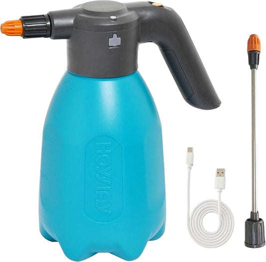ES2-PRO Electric Spray Bottle 2L/0.5Gallon Plant Mister,Spray About 30 Gallons On a Single Charge,Rechargeable Battery Powered Sprayer,Automatic Watering Can,Pump Sprayer for Indoor Plants (Blue)