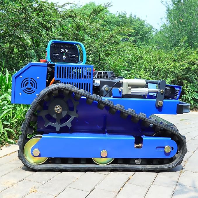 Remote Control Lawn Mower,4WD Oil-Electric Hybrid Crawler Track Mower,1.1-5.9 Inch Cutting Height Professional Landscape and Estate Mower for 100% Slope(45°) Large Turf Grass Cutting