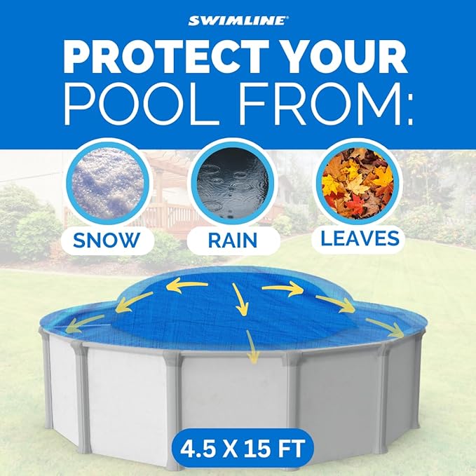 Swimline Guardian Premium Air Pillow for Above Ground Pools, 4.5 x 15 ft, Blue, Rectangular, Pool Cover, Winterizing Accessory