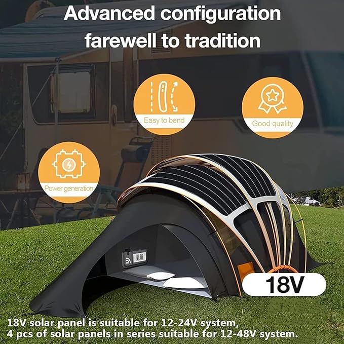 1200 Watt Flexible Solar Panel for RV, 2 × 600 Watt 12 Volt Solar Power Panel Kit with 40A Solar Charge Controller Monocrystalline Solar Panels for Camping Off Grid Car Battery Charging Boat