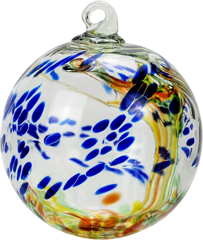 7 x 6 Inch Garden Hanging Gazing Ball Decorative Witch Ball Indoor Outdoor Ornament Home Décor (6", Multicolor)