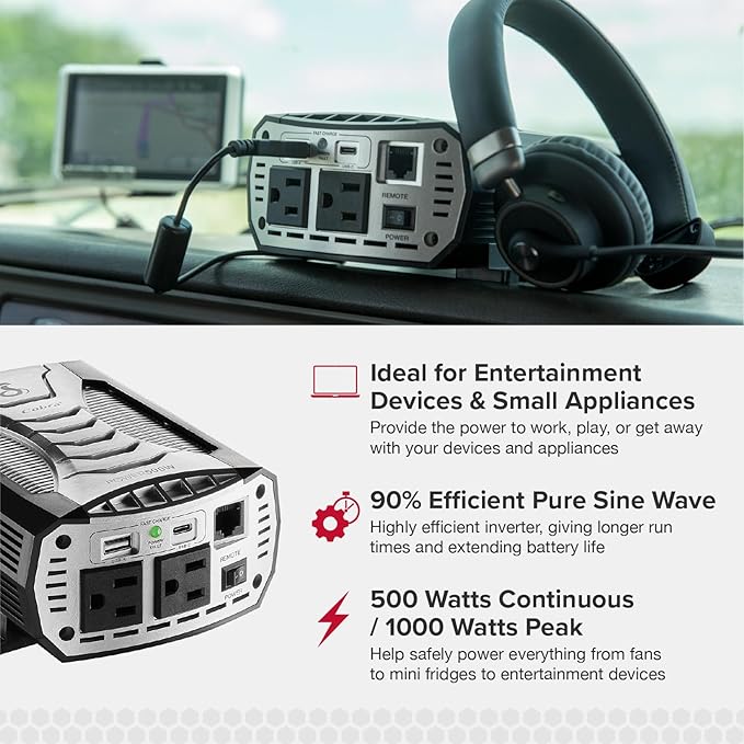 Cobra CPIALCDG1 Remote Controller and Cobra POWER 500W Power Inverter Bundle