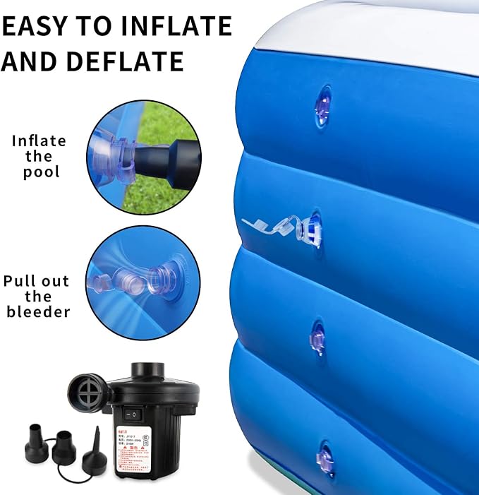 Inflatable Swimming Pool,70x55x29 inch Inflatable Family Swimming Pool, Summer Water Party, Adults, Outdoor, Garden, Backyard
