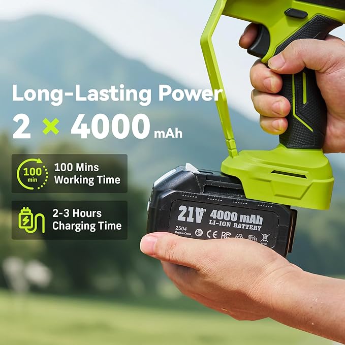 Electric Pole Saws for Tree Trimming, 6" & 8" Mini Chainsaw Cordless with Extension Pole & 2x4Ah Batteries, 20V Pole Chain Saw Battery Powered, Max Reach 16 Ft, Tree Trimmer Limb Branch Cutter Pruner