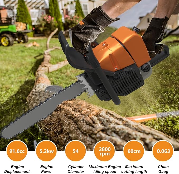 660V 36 Inch Gas Chainsaw for MS660 G660 066 For Stihl G660 NS892, 92cc 2-Cycle 5.2KW 7HP Powerhead with 36" Bar & Chain, OEM Code Compatible, All Parts Replacement