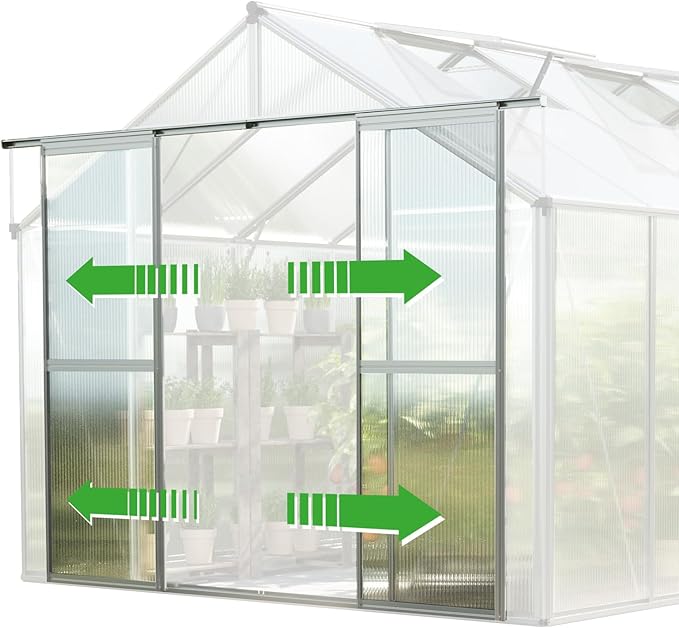 Greenhouse Topas 7 Aluminum Frame 7.4 x 14.7 ft with Approx. 8 mm Polycarbonate Panels