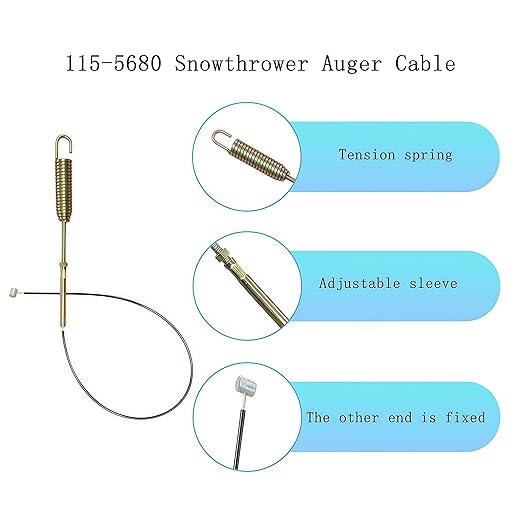 115-5680 Auger Cable Replacement for Toro 106-4599 1155680 Snowblower/Snow Thrower 38595 38611 38620 38630 38640
