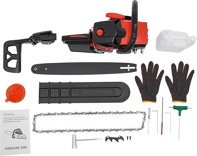 Gas Chainsaw, 2Stroke/4Stroke Gasoline Chainsaw Power Chain Saws Handheld Cordless Petrol Chainsaws For Wood Cutting Forest Felling Tree Pruning Shrub Pruning (2Stroke 18In 2200W 58CC)