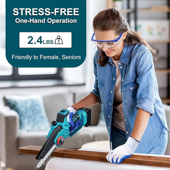 Cordless Mini Chainsaw 8+6 Inch for Makita 18V LXT (No Battery), Brushless Portable Electric Chain Saw Tool for Makita, Small Handheld Chainsaw for Pruning Shear Branch Wood Cutting Tree Trimming
