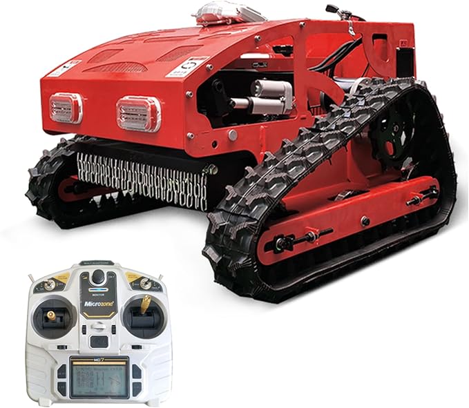 Remote Control Lawn Mower, 196cc EPA Engine, 55 cm/ 21.6 inch Mowing Width RC Mower, Crawler Mower with 45°Climbing Capacity, Wireless Grass Cutting Machine for Yard, Garden, Orchard, Grassland