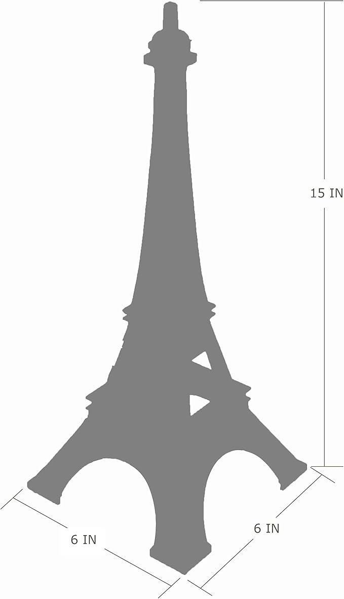 allgala 15" Eiffel Tower Statue Decor Alloy Metal, Black