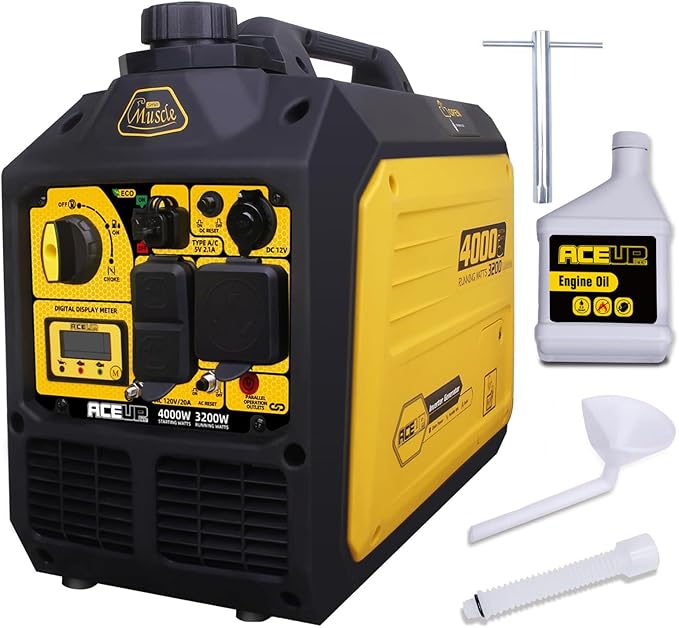 Aceup Energy 4000 Watt Portable Generator, Gas Generator Quiet for Home, RV-Ready, EPA Compliant