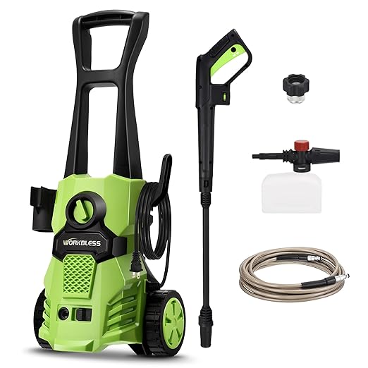 Electric Pressure Washer, 3500 PSI Portable Power Washer with Adjustable Angle Nozzle Head, Foam Cannon for Cars, Garden, Driveway