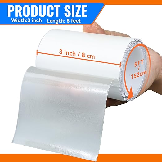 3.15" x 5' TPU Waterproof Tape for Repair Inflatables, Heavy Duty Patch Kit for Tent, Pool Float, RV Roof, Duct