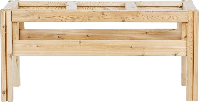 Greenes Fence Three Bucket Elevated Cedar Wood Garden Frame, 43 in. x 16 in. x 20 in. - Made in USA with North American Cedar