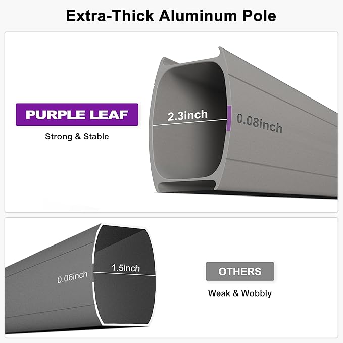 PURPLE LEAF 9' X 9' Patio Umbrella Outdoor Cantilever Umbrella, Aluminum Offset Umbrella with Champagne Frame and 360° Rotation for Pool Deck Garden, Beige
