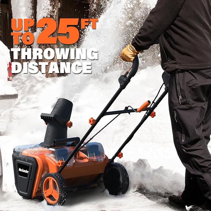 MAXLANDER Snow Blower Cordless, 40V 20-Inch Brushless Cordless Snow Thrower with Dual LED Lights, 180° Rotating Chute, Electric Snow Blower Battery Powered (2 x 4.0Ah Batteries and Charger Included)