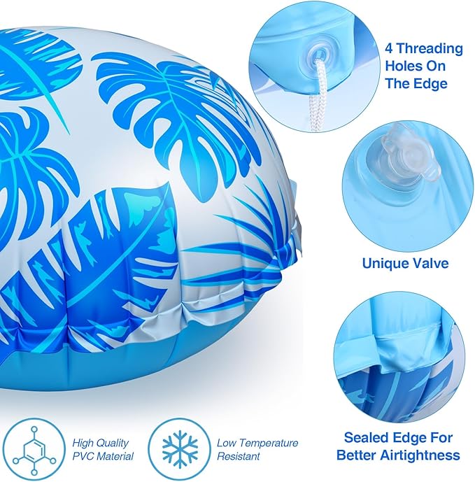 3pcs 4ft Pool Pillows for Above Ground Pools, Cover Balloon Winterizing Inflatable Air Pillow Float with Ropes PVC Ice Equalizer Closing Winter Swimming Ball Accessories