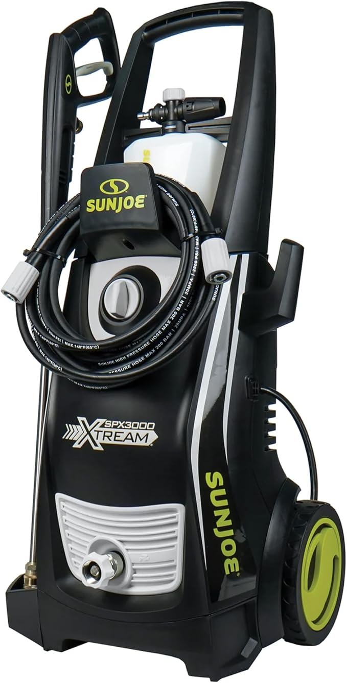 Sun Joe Electric Pressure Power Washer w/ 4 Nozzles & Foam Cannon, 2200 PSI (PWMA Certified), 1.1 GPM, 14.9-Amp Motor - Heavy-Duty Cleaning Machine for Patios, Decks, & Sidewalks, SPX3000-XT1 XTREAM