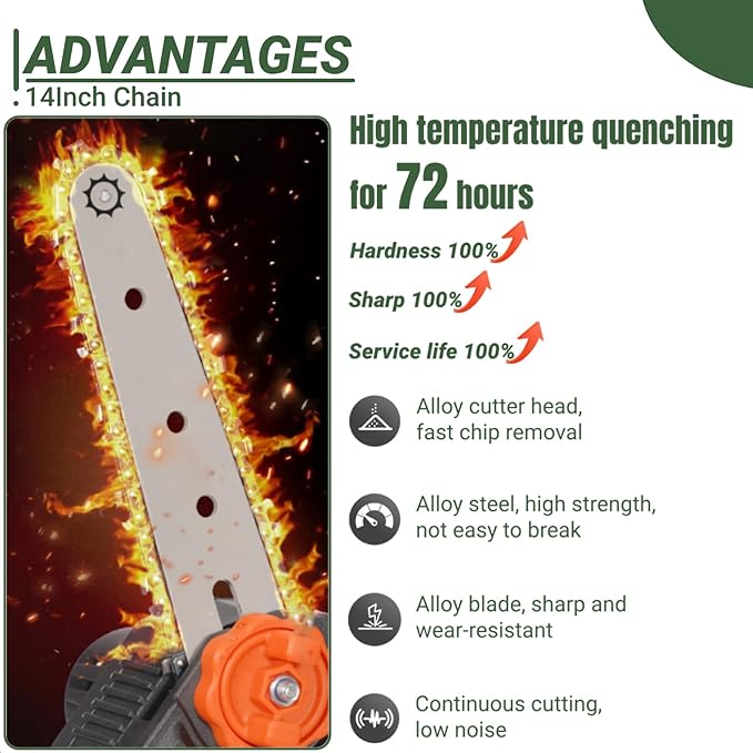 4-Pack 14 Inch Chainsaw Chain,3/8" LP Pitch .050" Gauge 52 Drive Links Compatible with Husqvarna 120,Echo CS-310,Ryobi RY3714 Craftsman,Greenworks,Earthwise,Makita,Poulan,Husqvarna Chainsaws