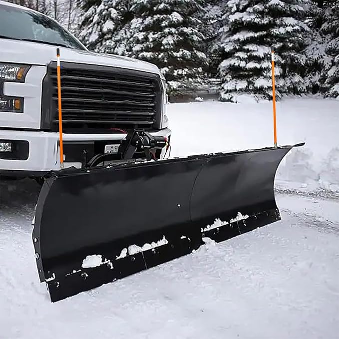 Snow Plow Blade Markers Guides Kit Orange 24''Steel Wire Structure 304 Stainless Steel Vertical Stud Mount Joint Never Break Never Rust High Visibility Fit for Boss Western plows and More