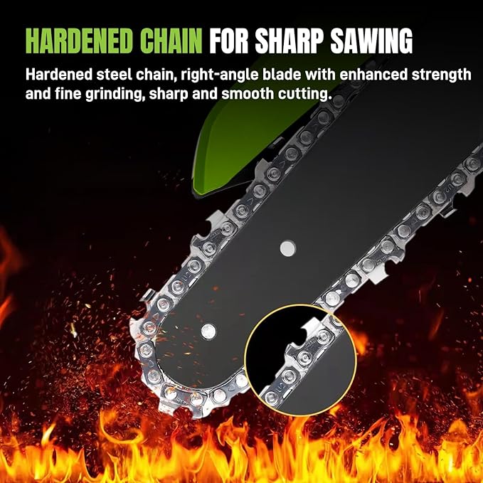 6-Inch Electric Chainsaw Cordless, Lightweight & Portable Chainsaw for Tree Trimming, Pruning, and Small Wood Cutting | 20V Lithium-Ion Battery | Ideal for Home Garden, DIY Projects