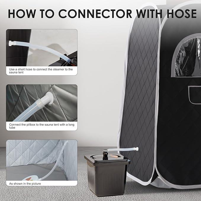 Portable Steam Sauna, Personal Home Sauna with 4L & 1400W Steamer Generator, Remote Control, Portable Chair & Floor Mat, Full Body Thicken Sauna Tent for Relaxation & Detox, 18 Levels, Black
