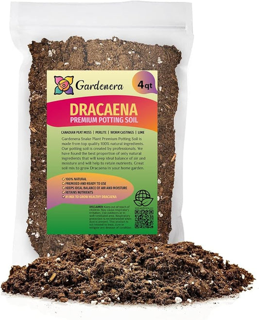 Premium Dracaena Soil Mix - 4 Quart - Expertly Formulated Potting Mix for Thriving Dracaena Trees and Shrubs