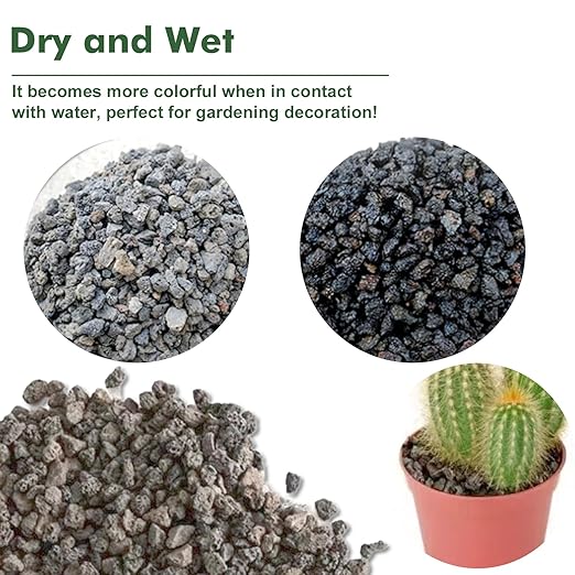 6.6 Pounds Black Lava Rocks, 5-8 mm Lava Rocks for Plants, Bonsai Rocks Horticultural Grit Soil Cover Gravel for Succulents and Hydroponics, Fairy Gardening, Top Dressing, Plant Drainage