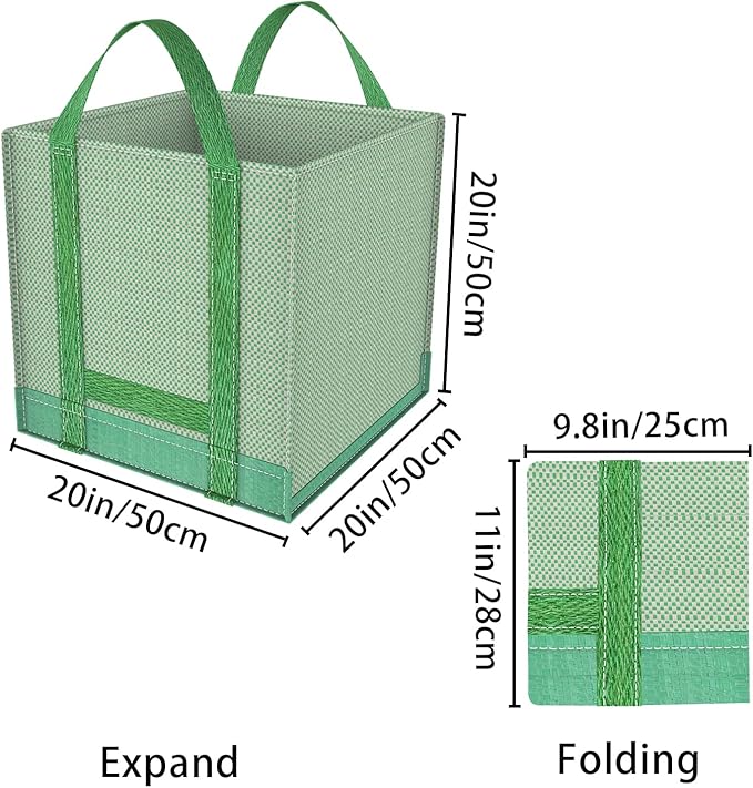 32 Gallons Reusable Garden Waste Bags, Yard Waste Bags, Lawn/Leaf Bags, Heavy Duty Gardening Bags, Integrated Reinforced Handle, Suitable for Collecting Leaves, Pruning Bushes(2-Pack 32Gallons)