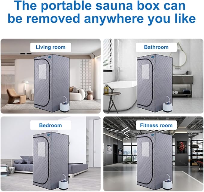 Sauna, Full Size Steam Sauna Tent, Portable Steam Sauna for Home Spa, Home Indoor Sauna, Full Body Sauna Tent for Relaxation (Gray Full Size)