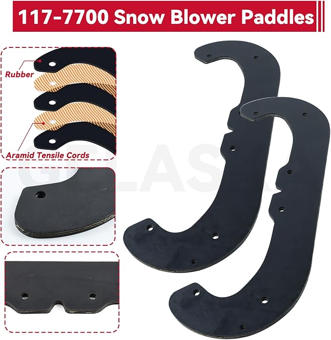 GELASKA 117-7700 Snowblower Paddles with 117-7717 Scraper for Toro Power Clear 180, 418 ZE, 418 ZR, 518 ZR, 518 ZE, 38272, 38282, 38472, 38473, 38273, 38283, 38274 Snowthrowers