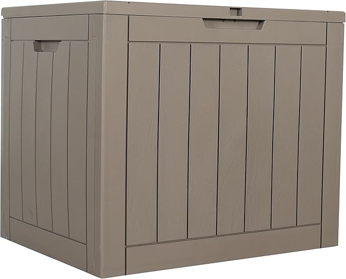 BTEXPERT Set of 2, Indoor Outdoor Storage Box, 30 Gallon Resin Deck Container for Package Delivery Patio Furniture Cushions Garden Tools Pool Sports Equipment UV Resistant Waterproof Lockable