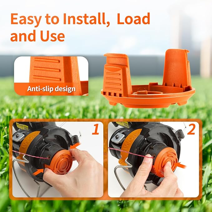 Replacement Spool Cap Covers Compatible with Worx, Trimmer Cap Suitable for Worx Weed Eater String Trimmers WA0010, WA6531 (3-Pack)