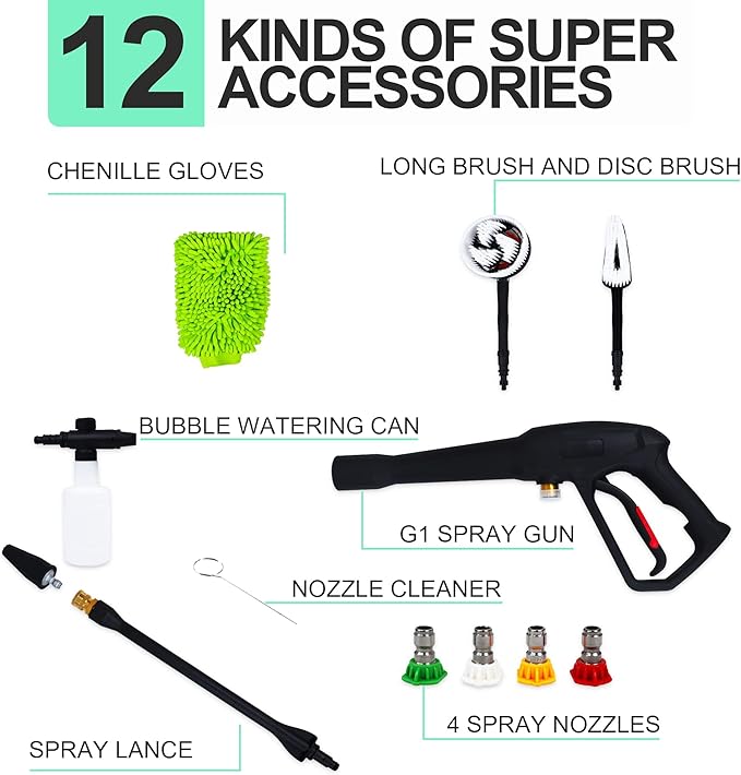 Elevon Electric High Pressure Washer with Detailer's Package, 2030 PSI, 1.8 GPM, 1800-Watt