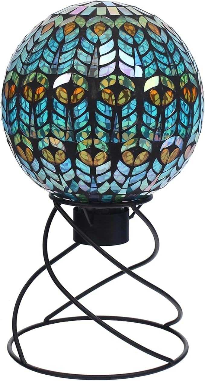 Echo Valley 8269 Mediterrano Mosaic Gazing Globe Outdoor Décor for Lawns and Gardens, Multicolor, 10 inches