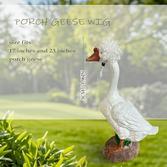 Porch Goose Wigs, Porch Goose Outfits Lawn Goose Statue Accessories for Outdoor Garden Patio Yard Goosey Decor （Style 13）