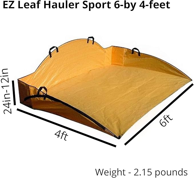 Reusable Cleanup Tarp for Lawns and Gardens - Landscape and Yard Accessories, Rake Leaves and Debris, Easy To Use, Collapsible Design, Sport, ( 4’ X 6’), Orange